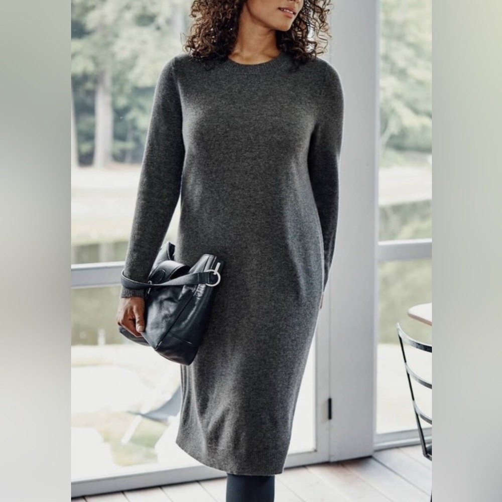 J. Jill cashmere Charcoal Long Sleeve Dress
